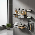 Set 5 Piezas Estante Organizador Ducha Baño Con Adhesivos
