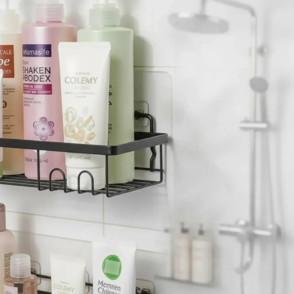 Set 5 Piezas Estante Organizador Ducha Baño Con Adhesivos