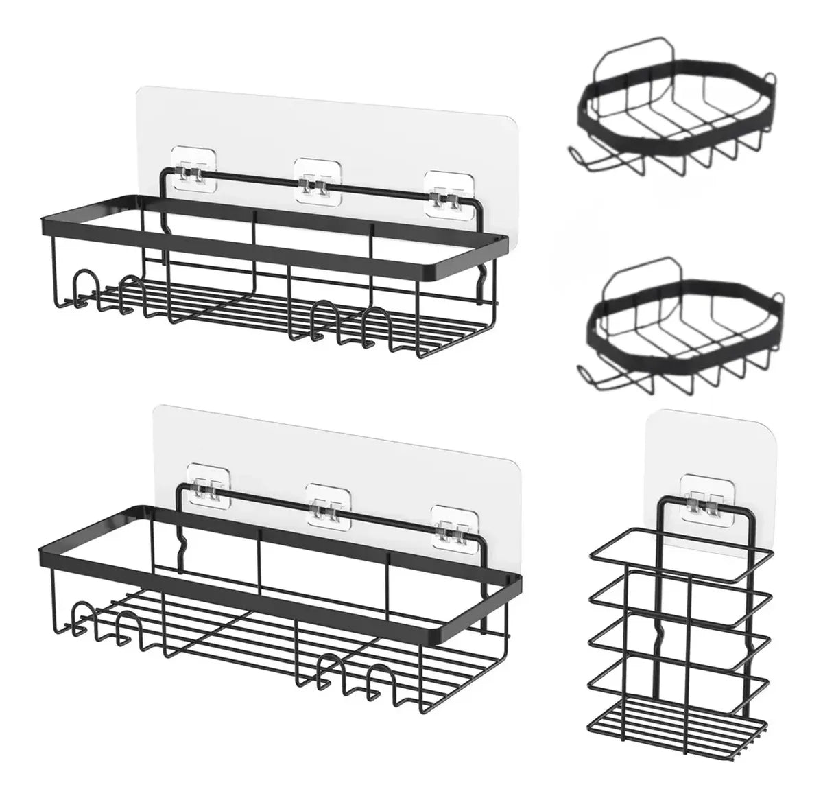 Set 5 Piezas Estante Organizador Ducha Baño Con Adhesivos
