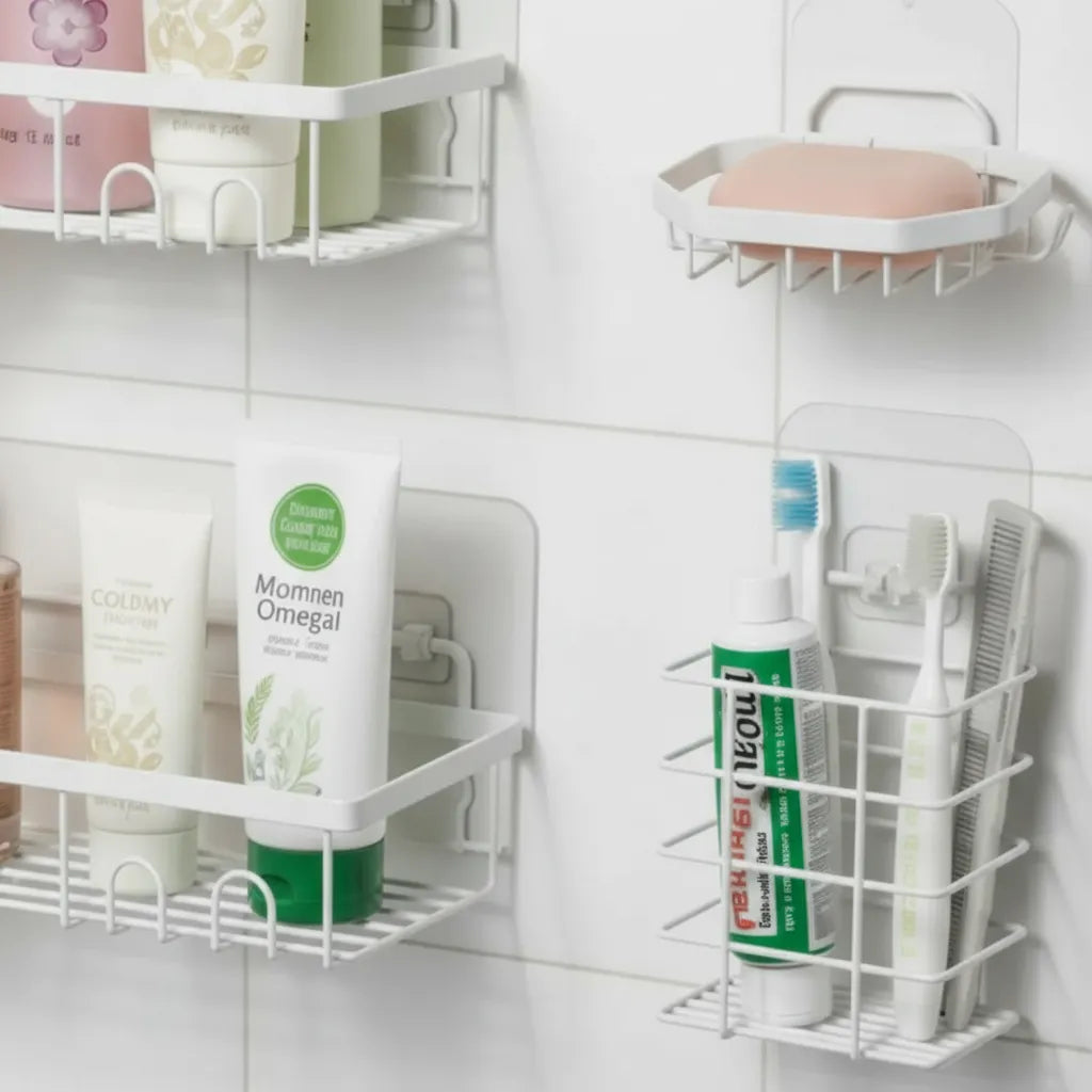 Set 5 Piezas Estante Organizador Ducha Baño Con Adhesivos