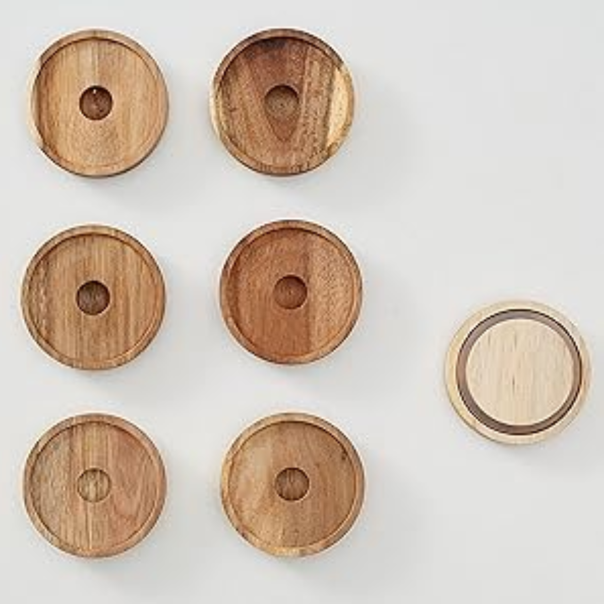3 Frascos Vidrio De 900ml Con Tapa Madera Acacia Hermetico