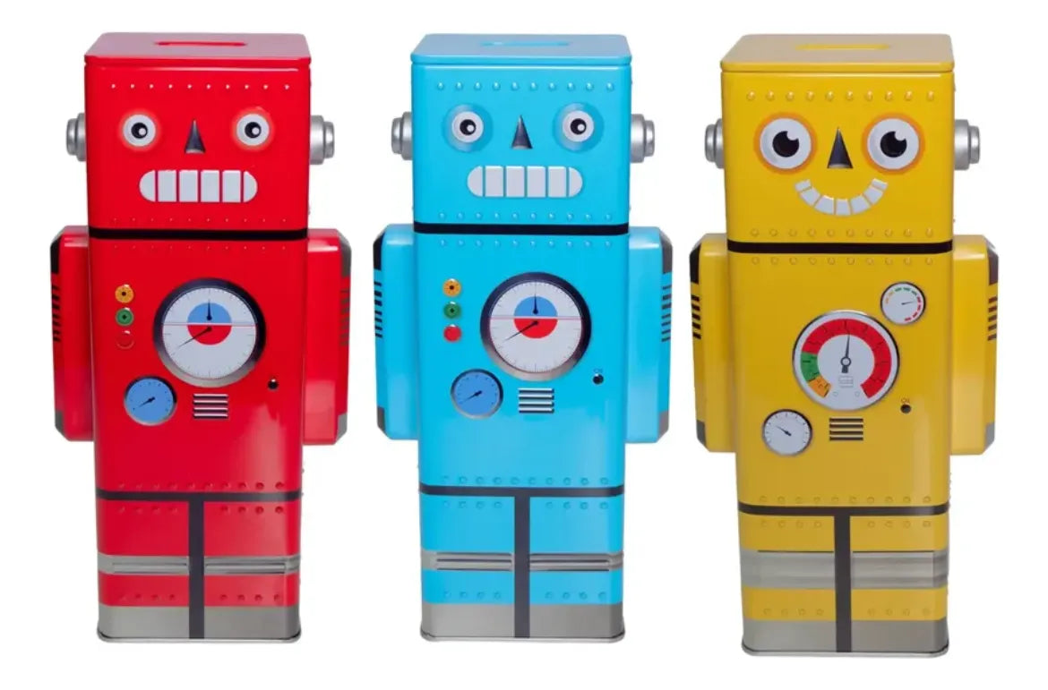 Alcancia Robot Grande Lata Kawaii 24cm