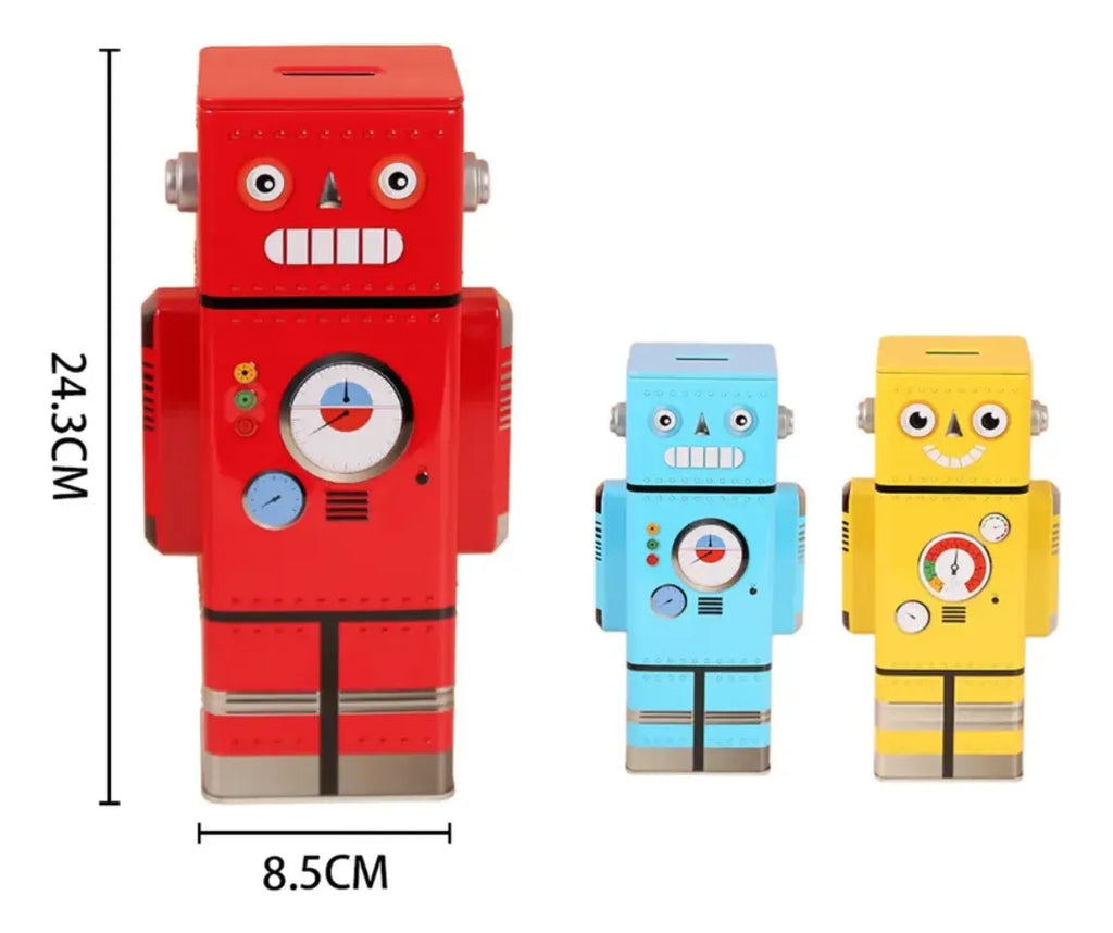 Alcancia Robot Grande Lata Kawaii 24cm