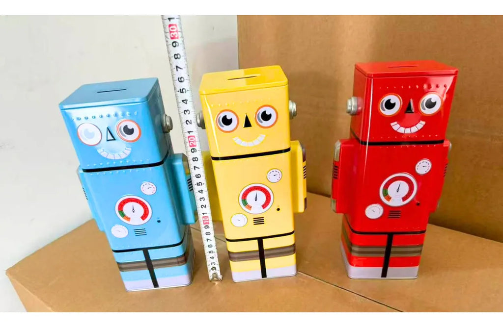 Alcancia Robot Grande Lata Kawaii 24cm