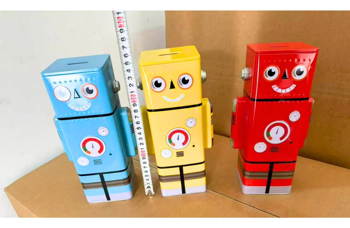 Alcancia Robot Grande Lata Kawaii 24cm