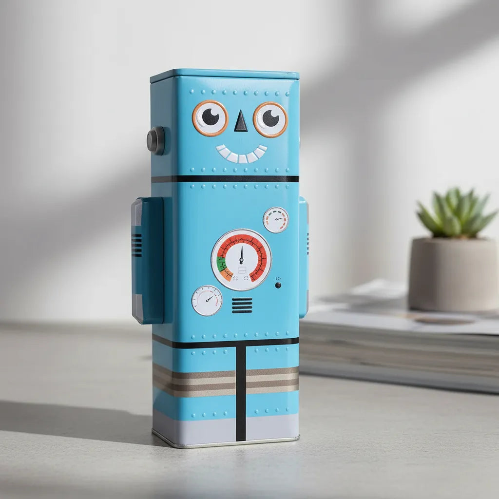 Alcancia Robot Grande Lata Kawaii 24cm