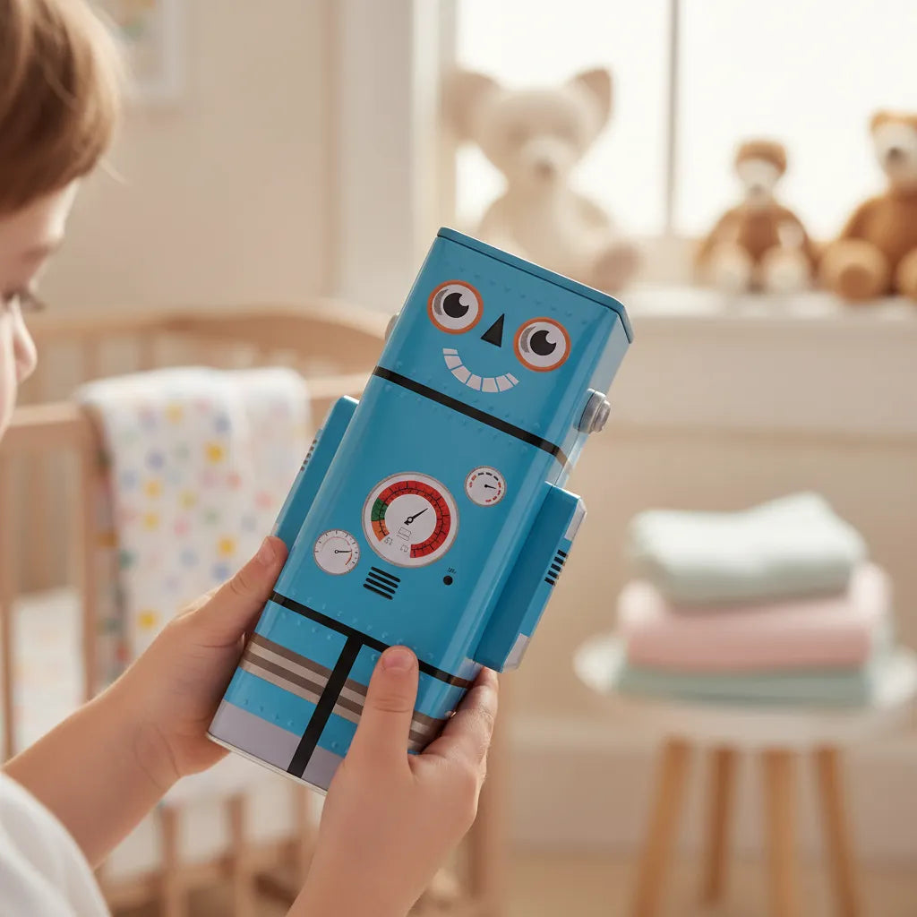 Alcancia Robot Grande Lata Kawaii 24cm