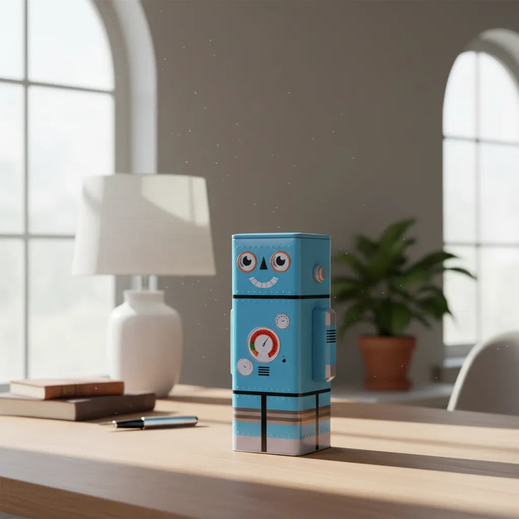 Alcancia Robot Grande Lata Kawaii 24cm