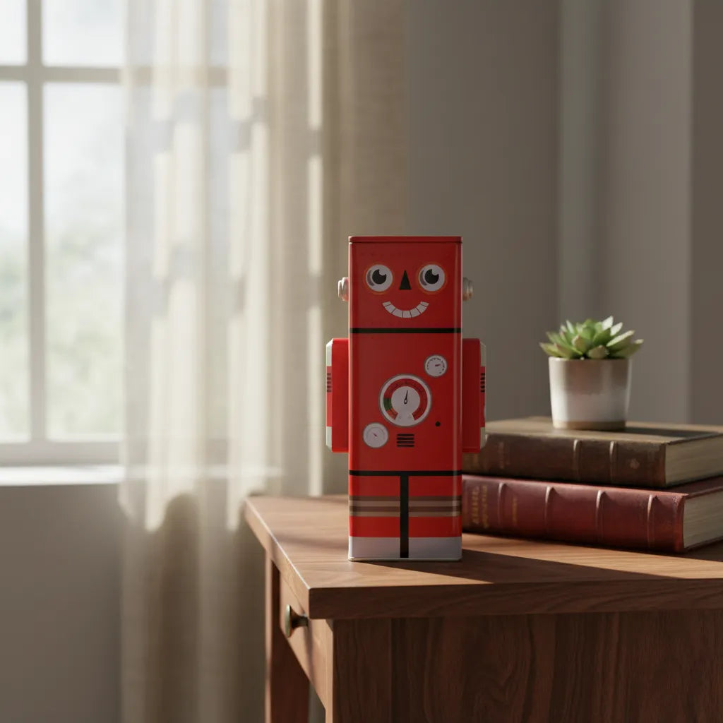 Alcancia Robot Grande Lata Kawaii 24cm