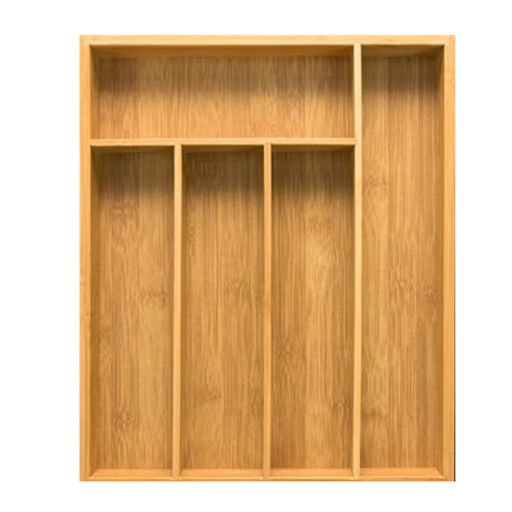 Organizador Bambu Cubierto Utensillo Cajon Escritorio