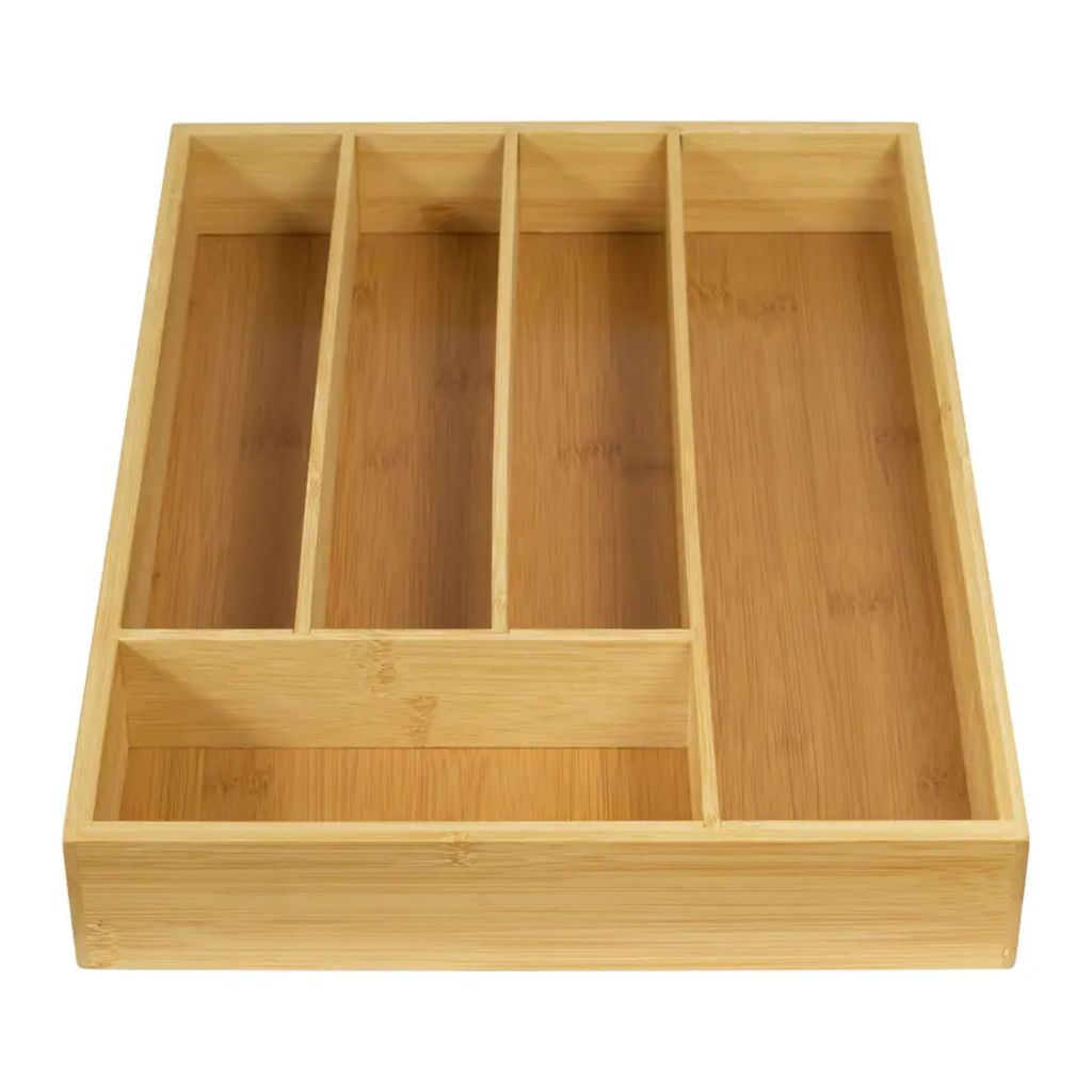 Organizador Bambu Cubierto Utensillo Cajon Escritorio
