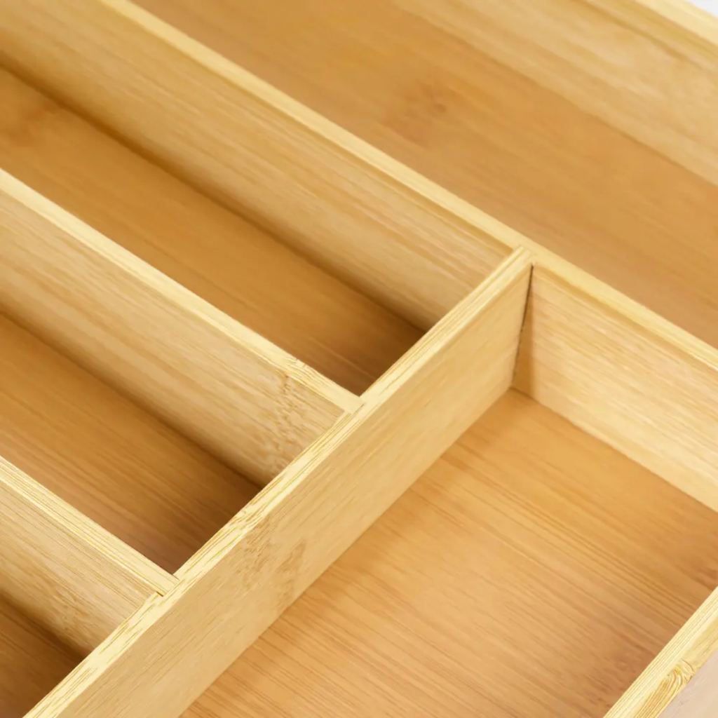 Organizador Bambu Cubierto Utensillo Cajon Escritorio