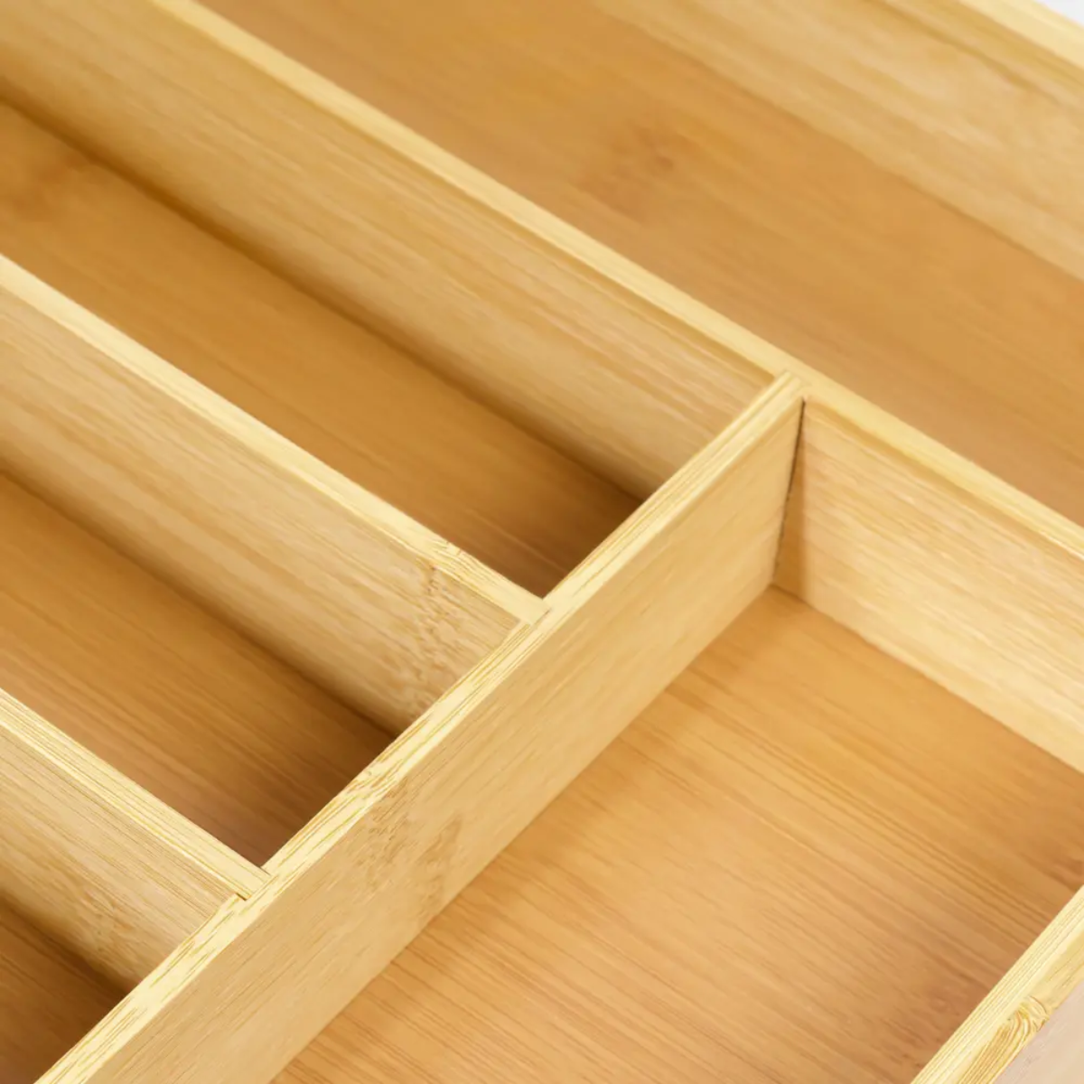 Organizador Bambu Cubierto Utensillo Cajon Escritorio