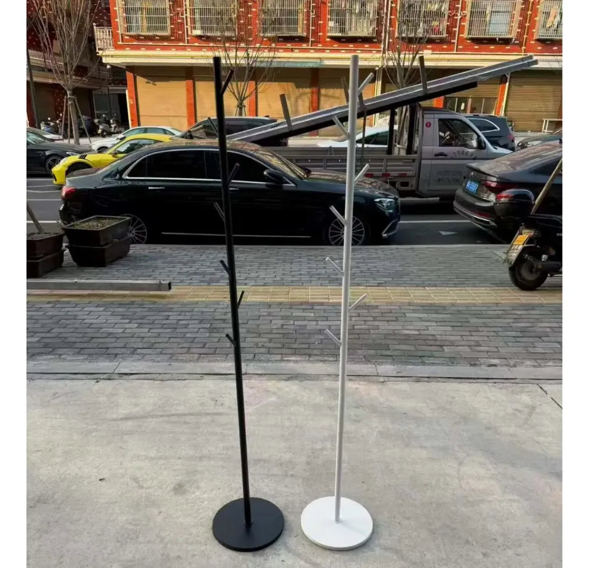 Perchero De Pie Base Piedra Colgador Ropa Pedestal 170cm