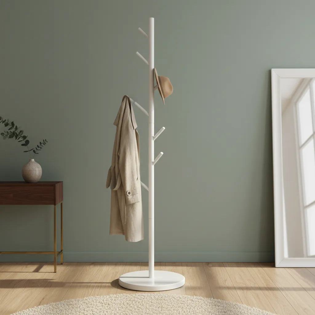 Perchero De Pie Base Piedra Colgador Ropa Pedestal 170cm