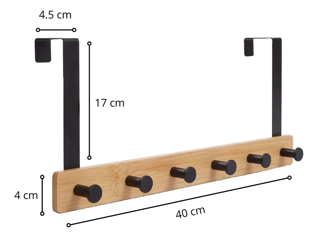 Perchero Metal De Puerta 6 Ganchos
