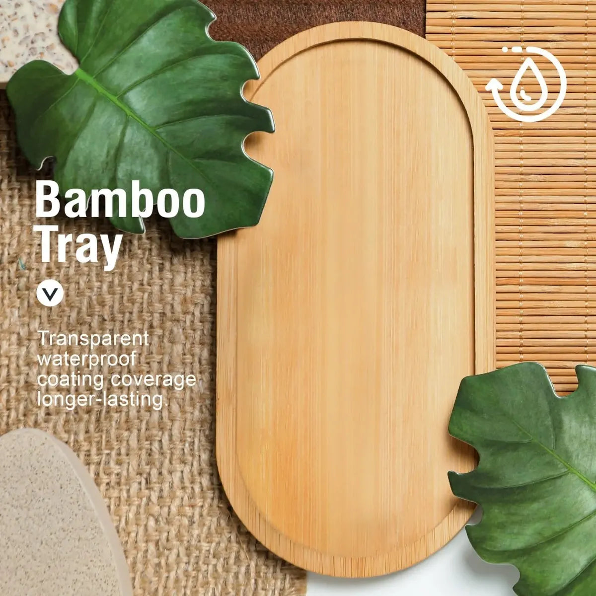 Set 2 Dispensadores De Jabon Vidrio Con Bandeja De Bambu