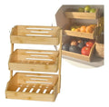 Frutero Cesta De Frutas De Bambu De 3 Niveles Multiuso