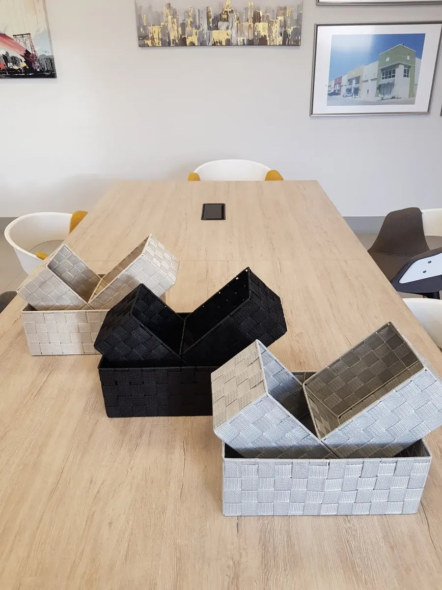 Set De 3 Canasto Cesta Organizador Almacenamiento Multiuso