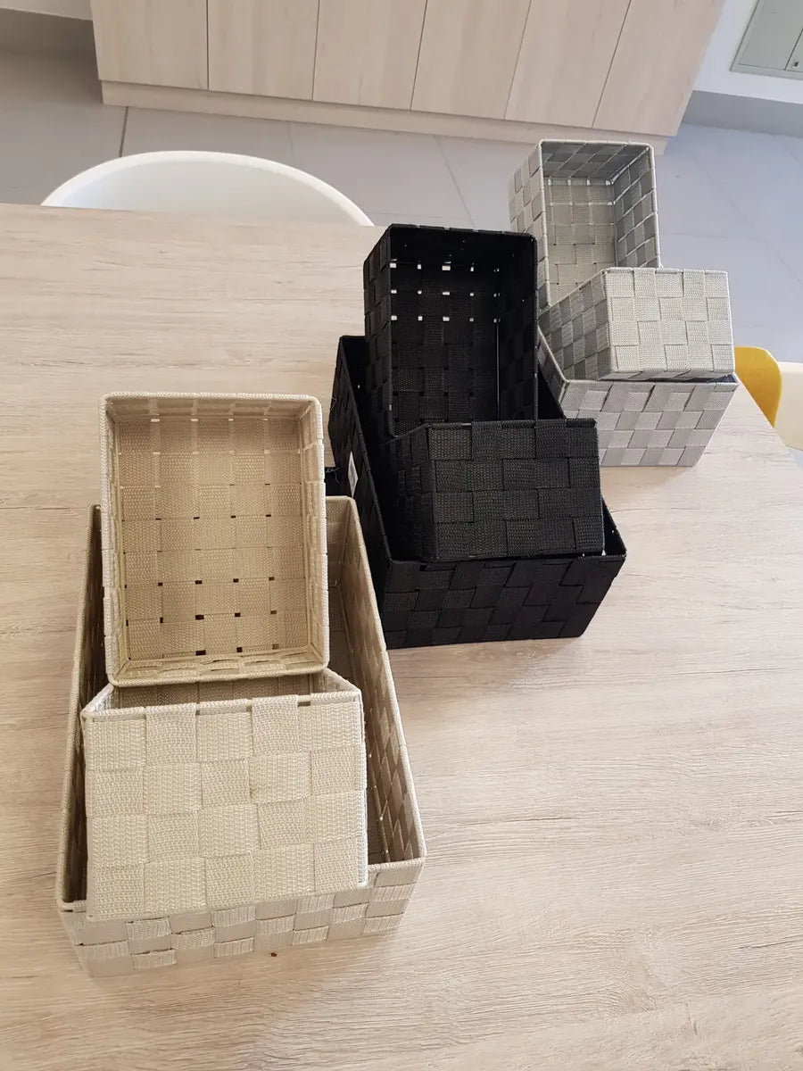 Set De 3 Canasto Cesta Organizador Almacenamiento Multiuso