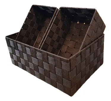 Set De 3 Canasto Cesta Organizador Almacenamiento Multiuso