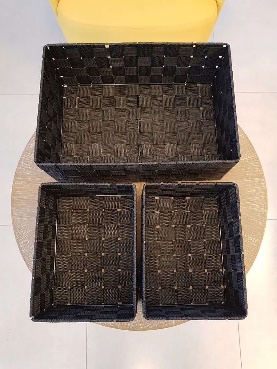 Set De 3 Canasto Cesta Organizador Almacenamiento Multiuso