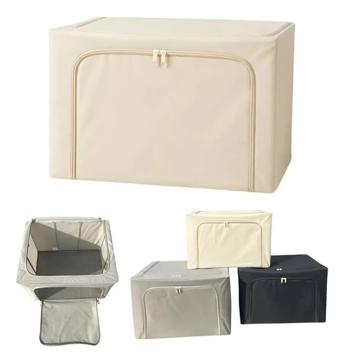 Caja Organizador Almacenamiento Tela Soporte Metal Multiuso