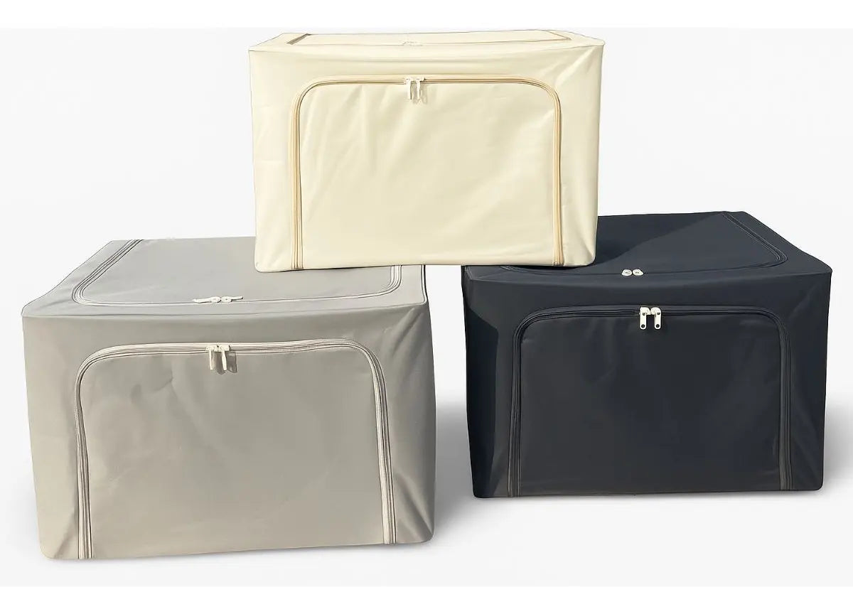 Caja Organizador Almacenamiento Tela Soporte Metal Multiuso