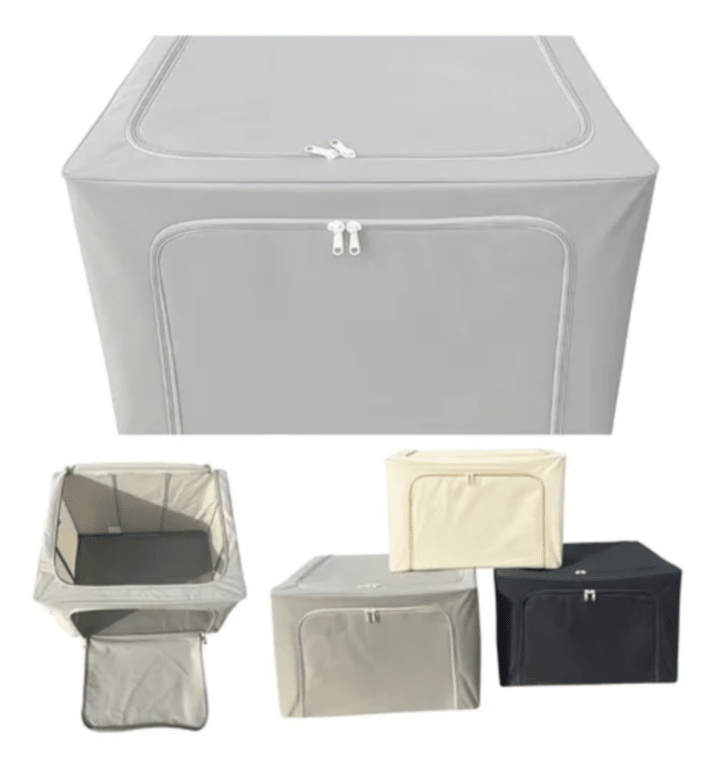 Caja Organizador Almacenamiento Tela Soporte Metal Multiuso