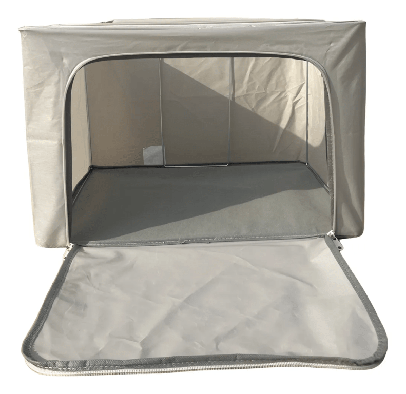 Caja Organizador Almacenamiento Tela Soporte Metal Multiuso