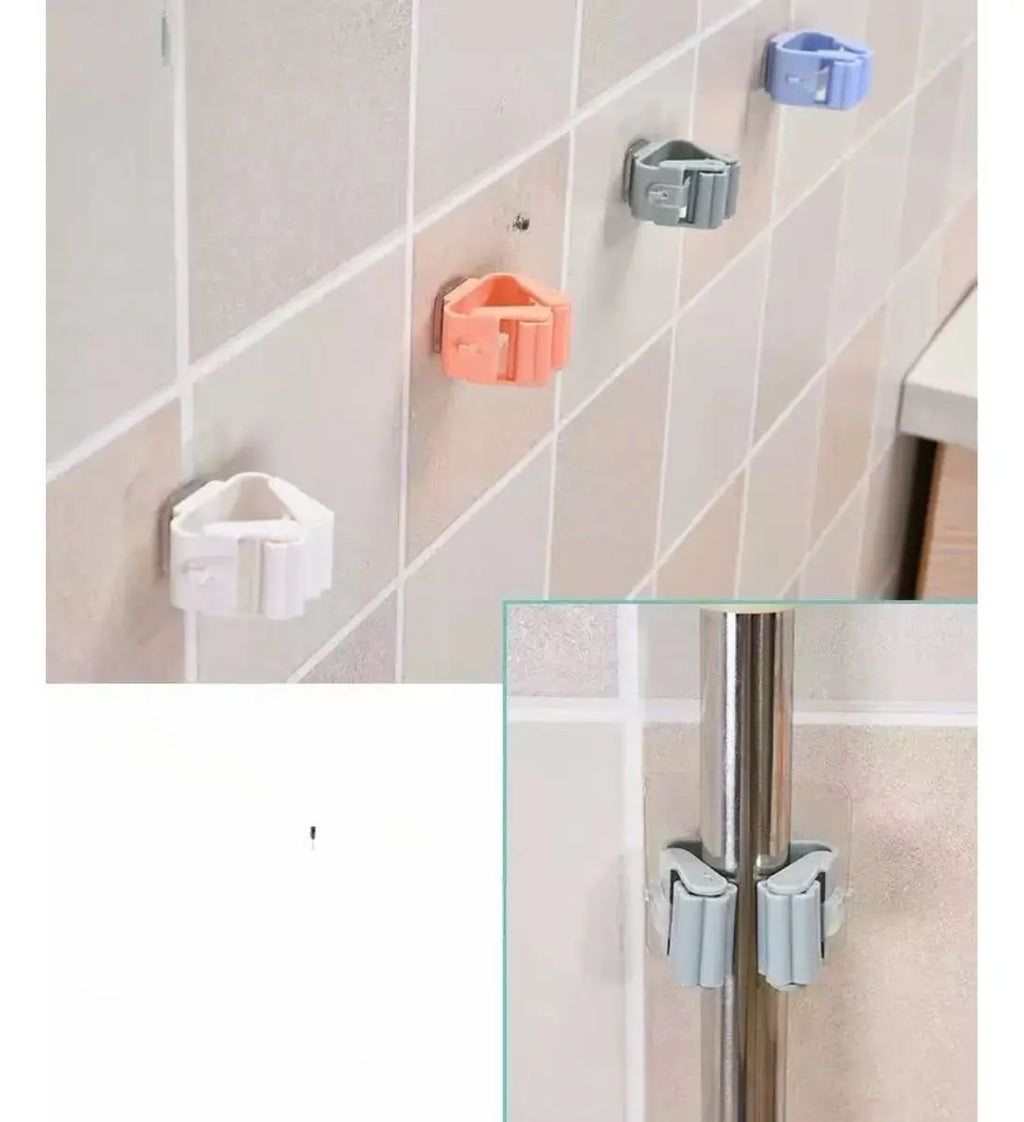 3 Set Organizador Soporte Escoba Mopa Autoadjesivo Pared