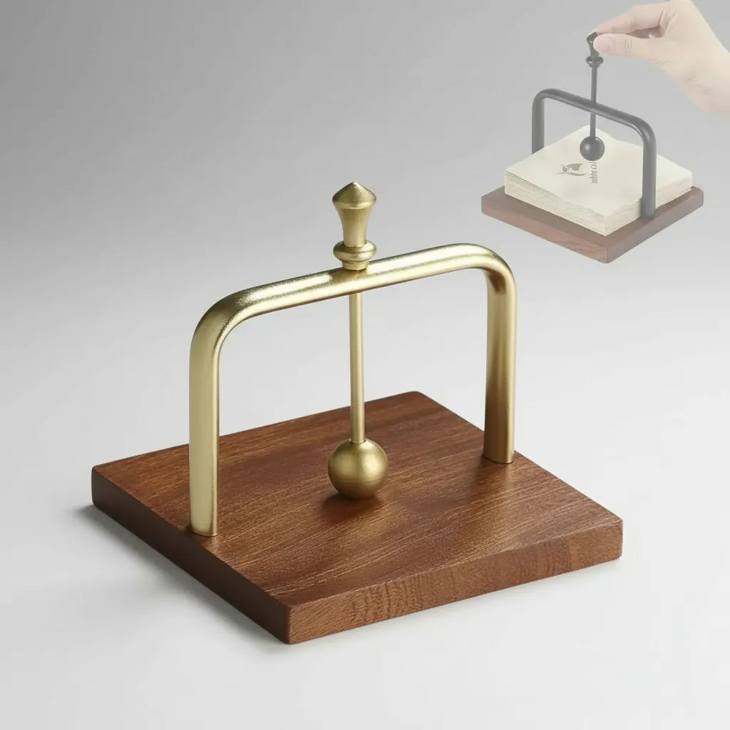 Servilletero Porta Servilletas De Madera Y Metal Con Peso