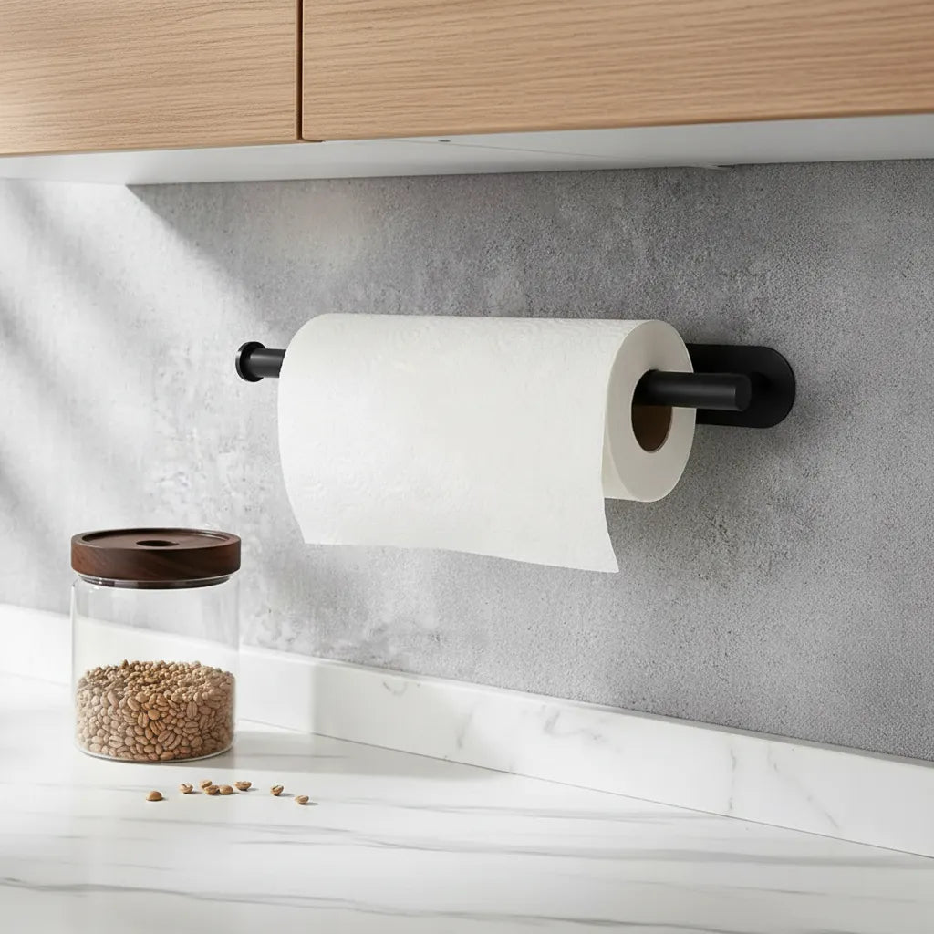 Porta Rollo De Cocina Acero Inoxidable Soporte Nova Adhesivo