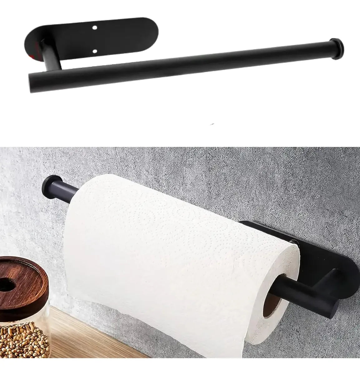 Porta Rollo De Cocina Acero Inoxidable Soporte Nova Adhesivo