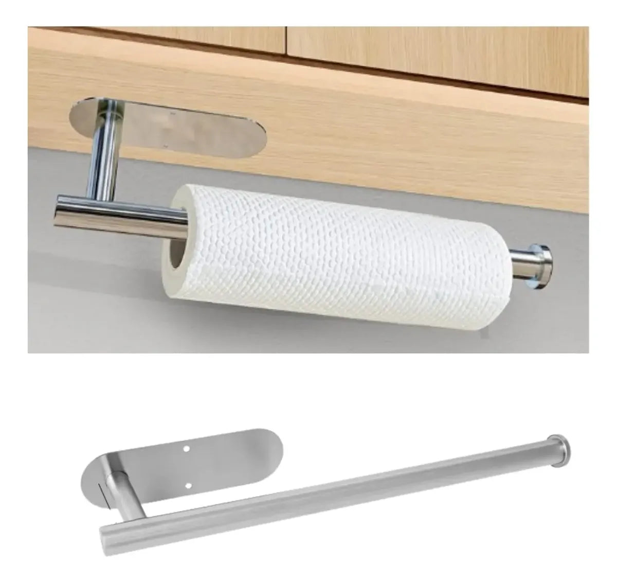 Porta Rollo De Cocina Acero Inoxidable Soporte Nova Adhesivo