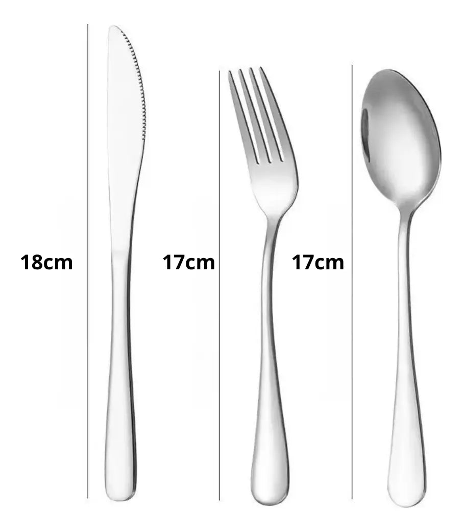 Set Cubierto Acero Inox Estuche Servicio Portatil Lonchera