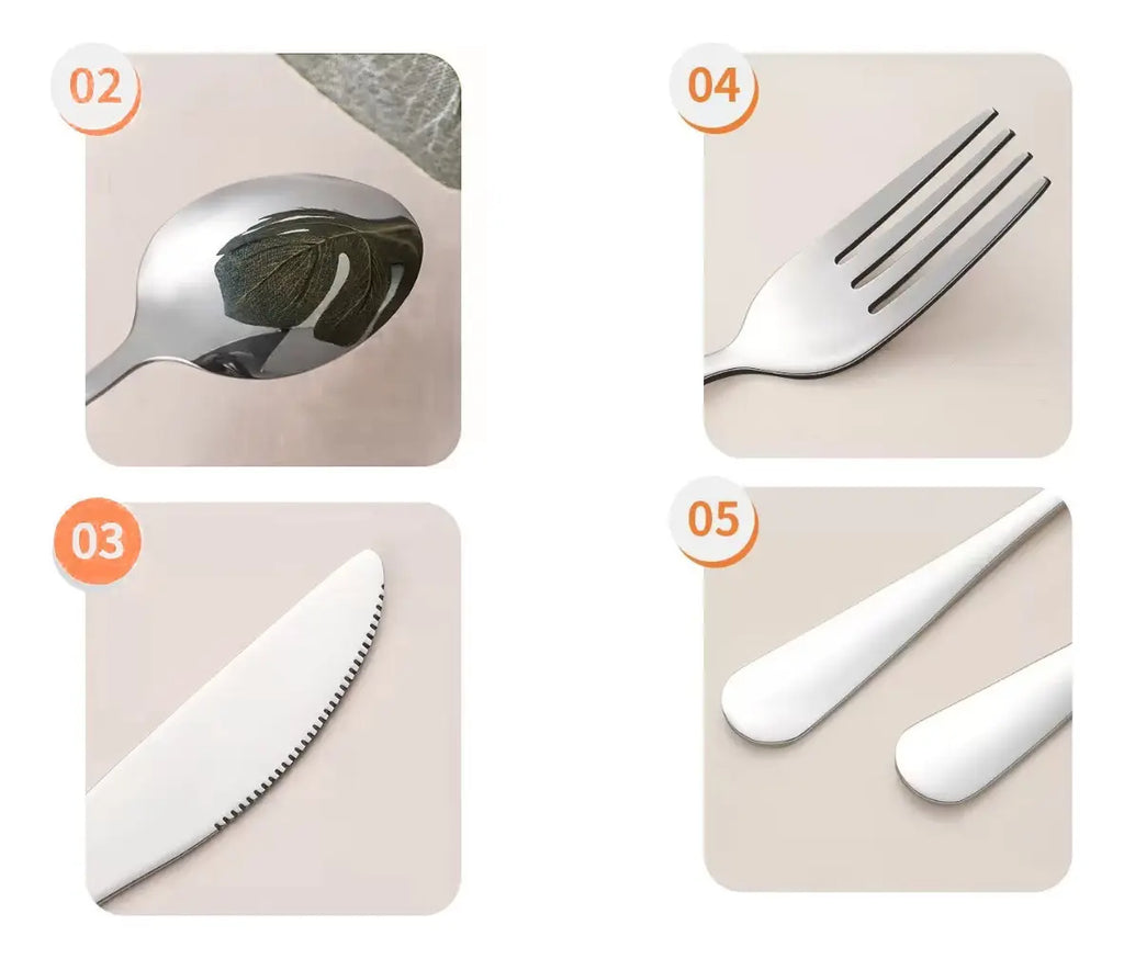Set Cubierto Acero Inox Estuche Servicio Portatil Lonchera