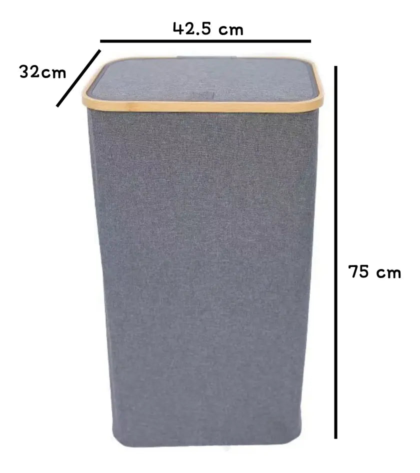 Canasto Plegable Ropa Sucia 100l Con Mango Bambu Y Malla