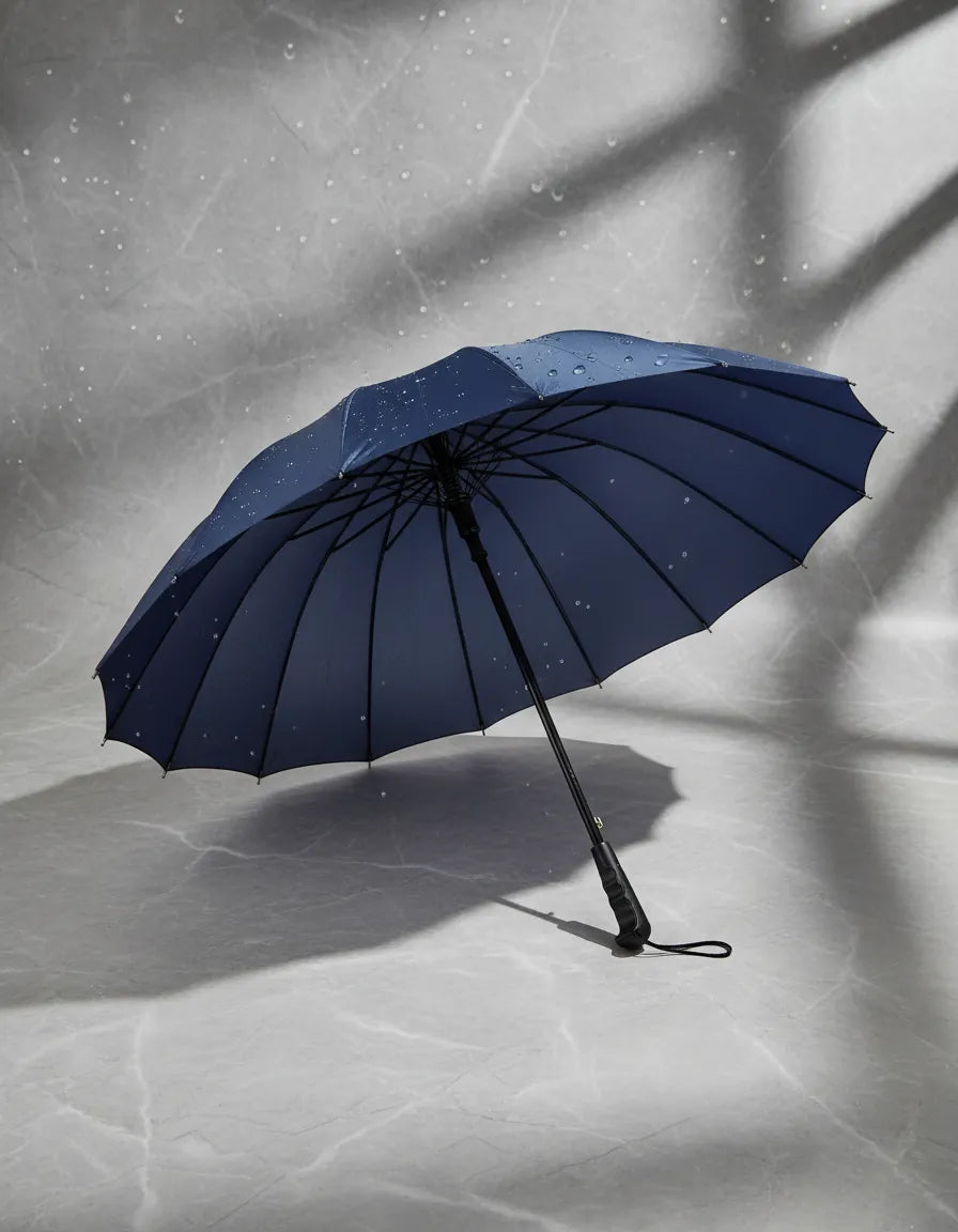 Paragua Elegante Lluvia Nieve Resistente Viento 16 Varillas
