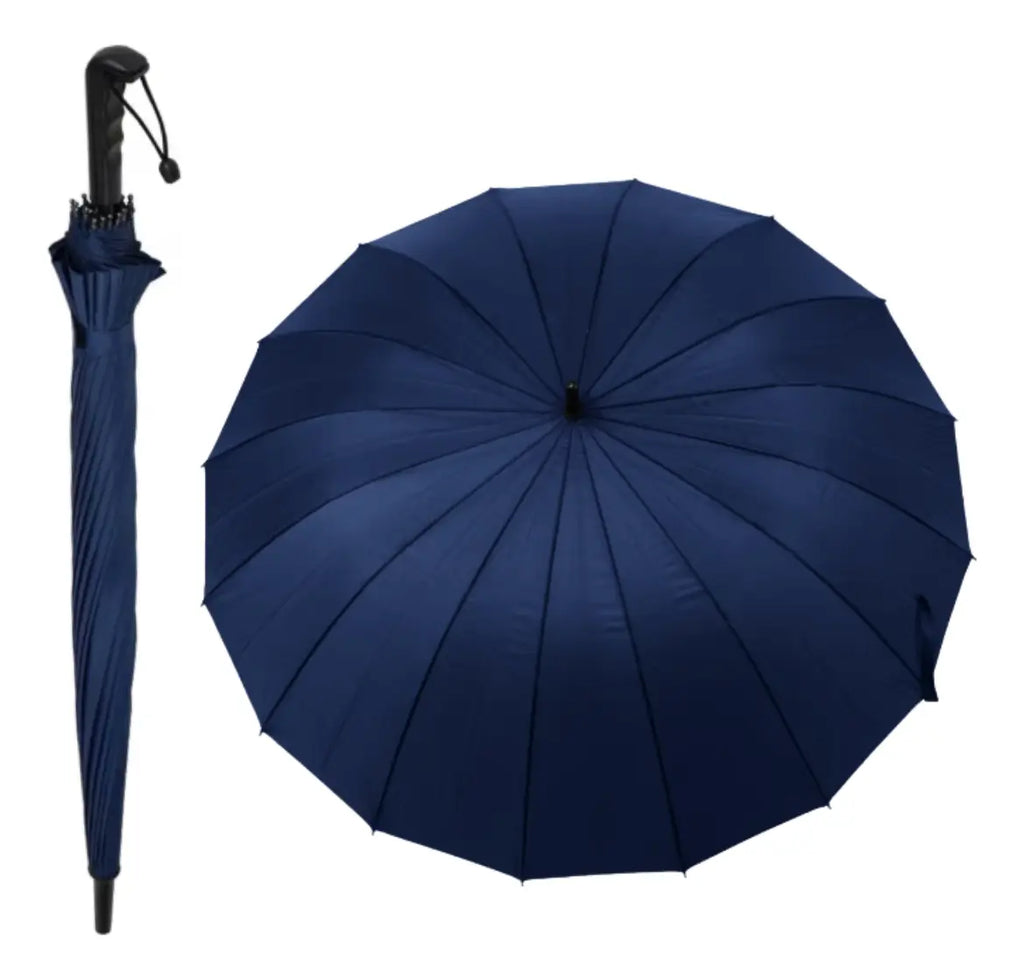Paragua Elegante Lluvia Nieve Resistente Viento 16 Varillas