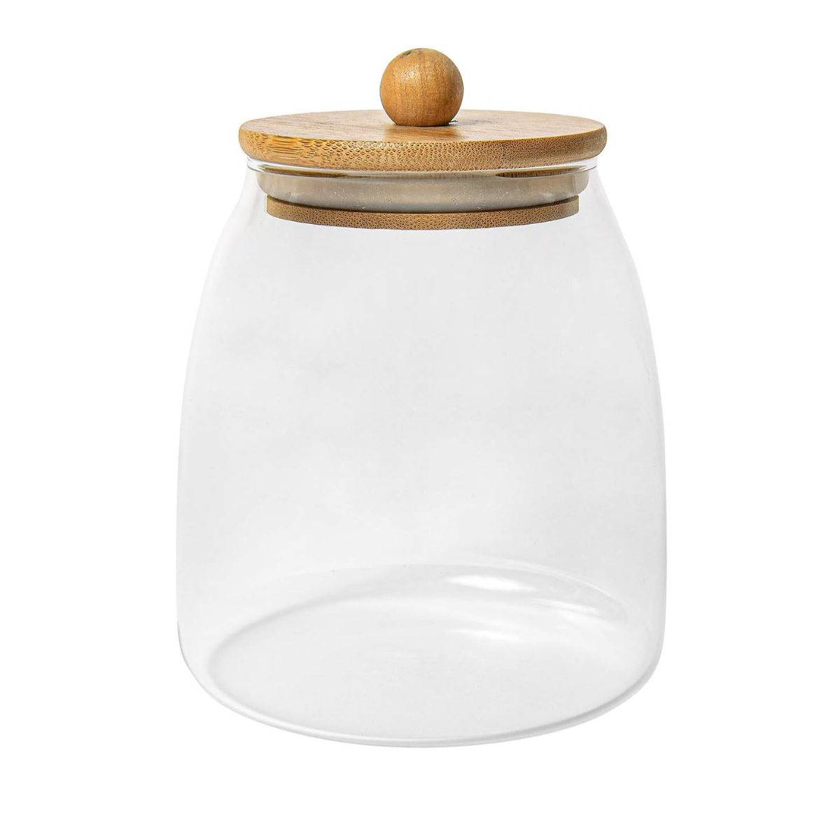 Pack De 3 Recipiente Cafe Frasco De Vidrio Con Tapa Bambu